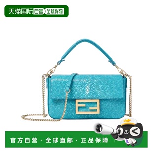 FENDI 女士斜挎包 8BS017ARBLF0N8F CO 蓝色 迷你Baguette单肩包