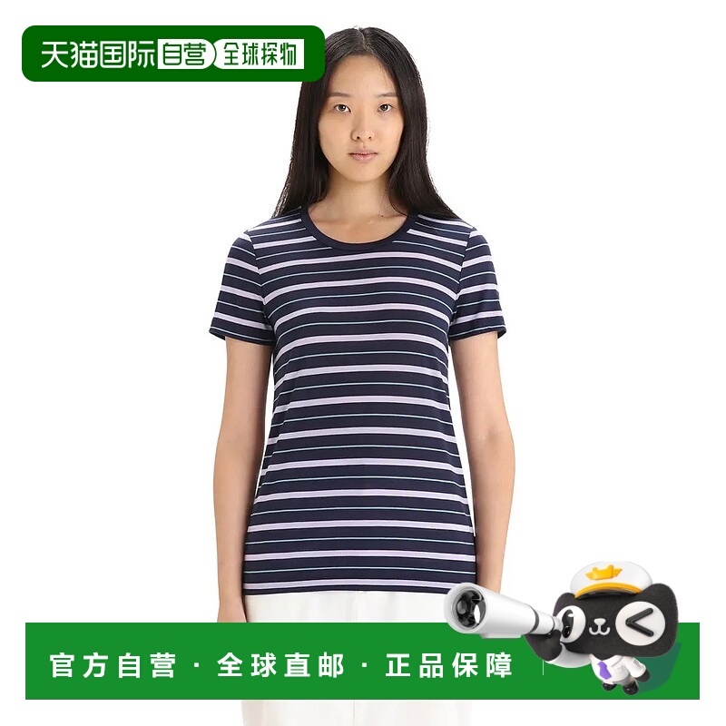 ICEBREAKER 美利奴羊毛 125 Cool Lite 波浪条纹 短袖T恤 女士