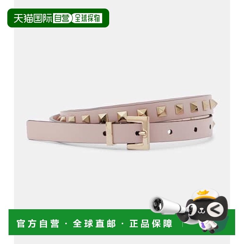 1h可退 潮奢 Valentino 华伦天奴 女士 铆钉细款皮带牛皮