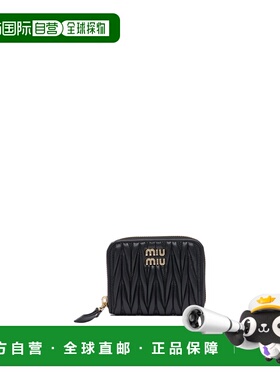 MIU MIU 女士钱包 5MM268AFPPF0002 AW2025 黑色 拉链钱包