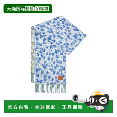 LOEWE 女士围巾 FSA5SS1W024985 SS2026 蓝色 羊毛和羊驼毛混纺围