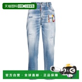 潮奢 舒适时尚 Dsquared2 女士 1h可退 blue蓝色 二次方 牛仔长裤