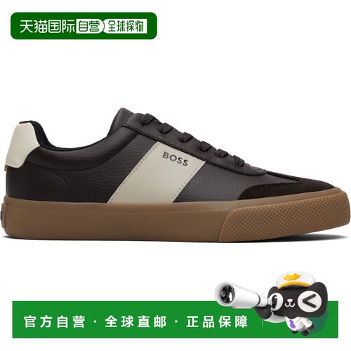 BOSS 波士 男士 棕色 Leather Stripe Logo 男鞋运动鞋 50557852
