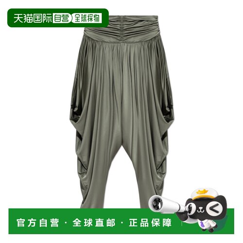 BALMAIN 女士休闲裤 GF0PN231JM147GE SS2026 灰色 褶裥休闲裤