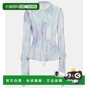潮奢 女士 Acne 艾克妮 印花棉质真丝雪纺上衣 Studios 1h可退