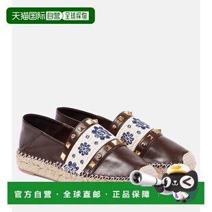 1h可退 潮奢 valentino 华伦天奴 女士 County 铆钉皮质帆布面凉