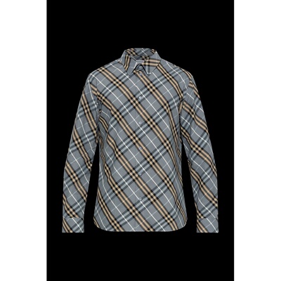 BURBERRY 男士衬衫 8123670C5076 SS2026 蓝色 Embroidered popli