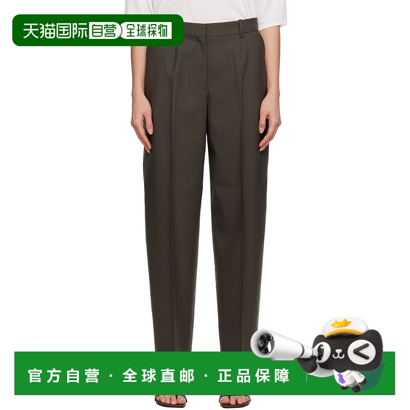 1h可退 潮奢 toteme 女士 卡其色 Wide Tailored 长裤 254WRB0303