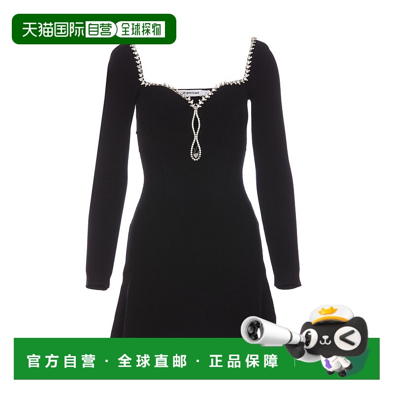 1h可退 SELF-PORTRAIT 女士连衣裙 120SBLACK SS2025 黑色