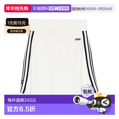 AUTRY 女士半身裙 SKPW031W SS2026 白色 White knit mini skirt