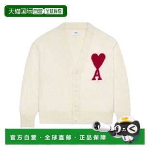 Ami Paris 男士针织毛衣 BFUKC006018154 CO 白色 长袖针织开衫