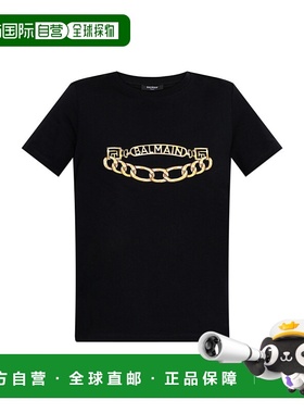 BALMAIN 女士T恤 FF1EF004GE97EAD AW2025 黑色 T-shirt with pri