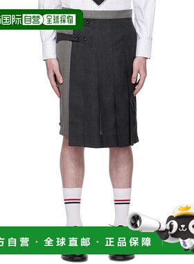 1h可退 潮奢 Thom Browne 汤姆 布朗 男士 灰色 Fresco 裙裤 MTC2