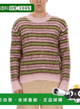 1h可退 潮奢 Marni 玛尼 男士 Fuzzy 条纹针织衫 GCMG0161Q0UFU10