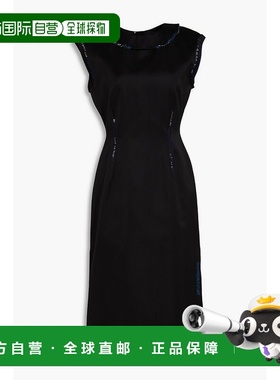 1h可退 潮奢 Marni 玛尼 女士 串珠精饰丝硬缎中长连衣裙 ABMA117