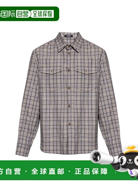 潮奢 versace 范思哲 男士 格紋法蘭絨襯衫 10188351A16849男装