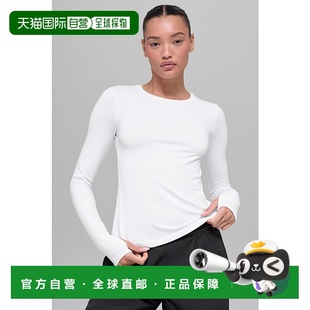 女款 alo 常规T恤 柔软舒适纯色长袖 w3442rWhite yoga