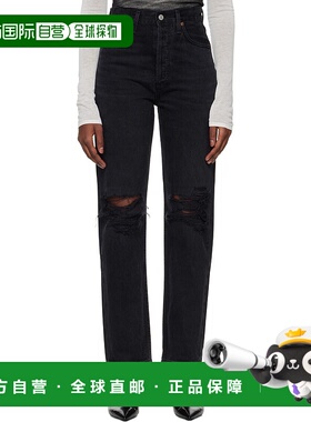 1h可退 潮奢 AGOLDE 女士 黑色 90's Pinch Waist High Rise Stra