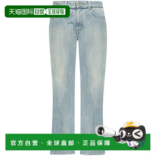BALENCIAGA 女士牛仔裤 814225TRW592540 SS2025 蓝色直筒裤