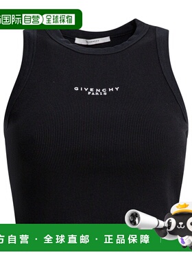 1h可退 潮奢 Givenchy 纪梵希 女士 巴黎Logo印花露脐背心 BW70FN