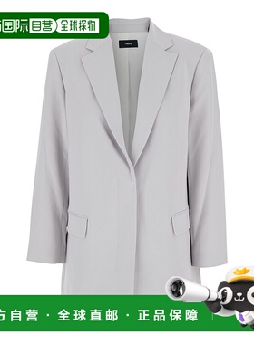 1h可退 潮奢 THEORY 希尔瑞 女士 Lapels 灰色单排扣经典款高科技