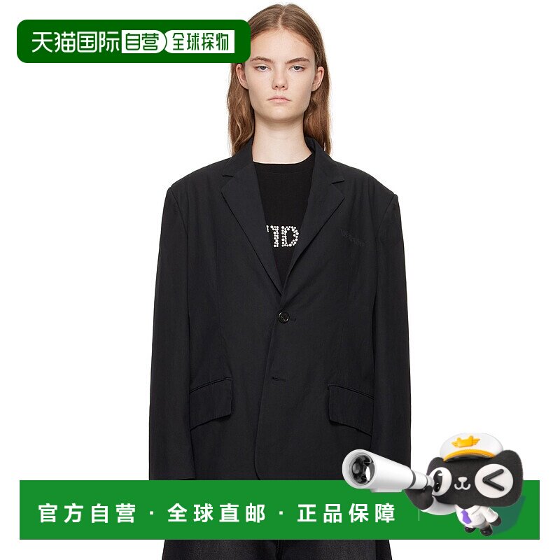 1h可退 潮奢 We11Done 女士 黑色垫肩西装外套 WDJK224050W