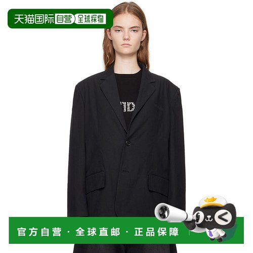 1h可退 潮奢 We11Done 女士 黑色垫肩西装外套 WDJK224050W