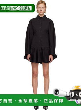 1h可退 潮奢 GANNI 甘尼 女士 黑色连衣裙 W1001 black黑色 舒适
