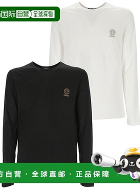 VERSACE 男士T恤 AU101971A10011A225E CO 黑色 印花圆领T恤两件