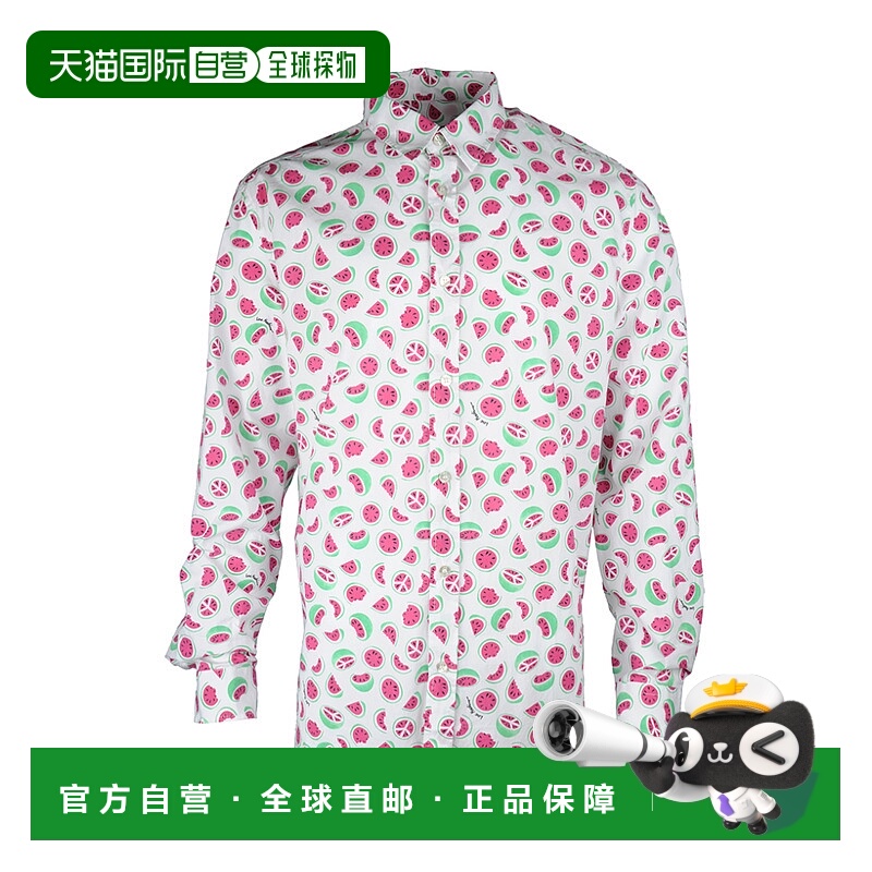 1h可退 MOSCHINO 男士衬衫 MC70600T89130023 SS2022 白色花衬衫