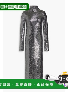 1h可退 潮奢 Maje 女士 珠片弹性针织中长连衣裙 MFPRO03272ARGEN