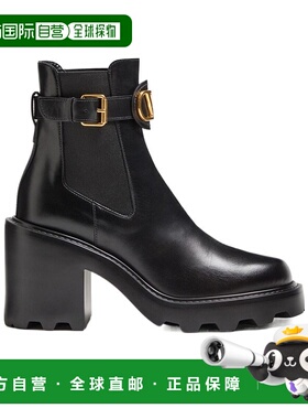 VALENTINO 女士靴子 WS0KY9BEK0NO AW2025 黑色圆头靴 短筒厚底鞋