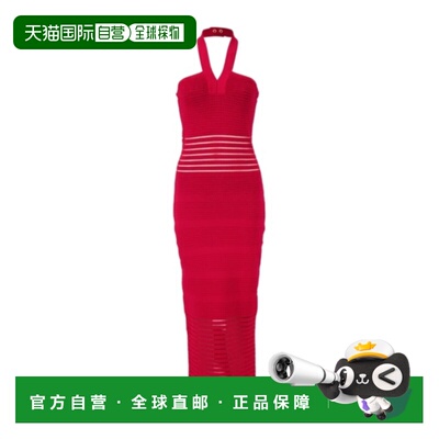 BALMAIN 女士连衣裙 HF1RJ250KK103GS AW2026 红色 挂脖连衣裙