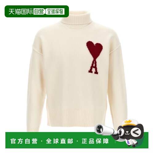 1h可退 ami paris 女士 上装T恤长袖毛衣高领羊毛半高领