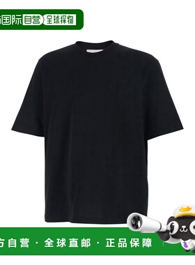 1h可退 潮奢 Ami Paris 男士 ADC on Front 黑色圆领刺绣棉质T恤