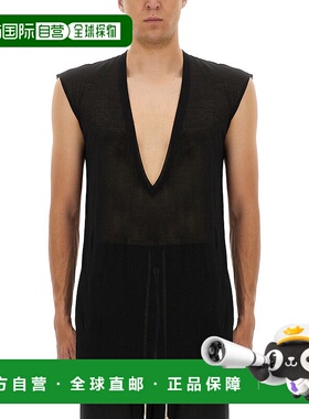 RICK OWENS 男士T恤 RU02E1157UC09 AW2025 黑色 T-SHIRT 