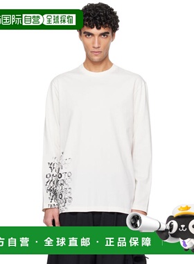 1h可退 潮奢 Y-3 男士 灰白色 GFX 长袖 T 恤 KR2238