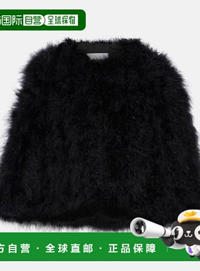 1h可退 潮奢 YVES SALOMON 女士 人造皮草披肩 black黑色 舒适时