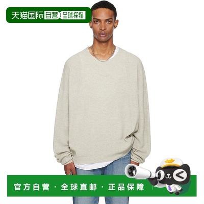 1h可退 潮奢 Essentials 男士 米色 Waffle Long Sleeve Crewneck