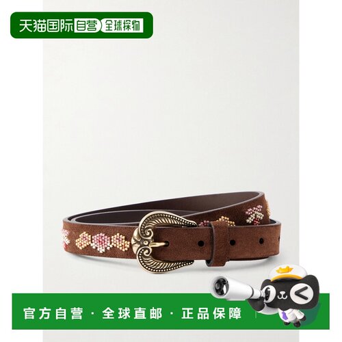 Etro 艾特罗 女士 珠饰绒面革皮带 WP3B0105AR127