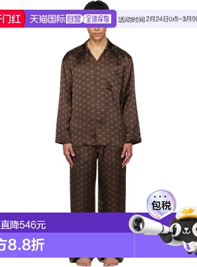 1h可退 潮奢 SKIMS 男士 棕色 Sateen Sleep 睡衣套装 STSET10549