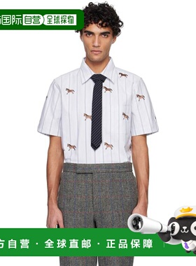 潮奢 Thom Browne 汤姆 布朗 男士 蓝色 Straight Fit Short Slee