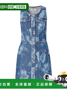 FENDI 女士连衣裙 FLD563ASMDF1SAT SS2025 花色 无袖牛仔连衣裙