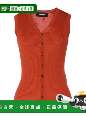 潮奢 Dsquared2 二次方 女士 针织开衫 orange橙色 舒适时尚