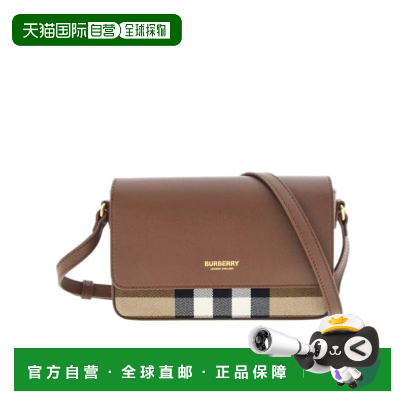 BURBERRY 女士斜挎包 80845001 SS2024 棕色 格纹单肩包