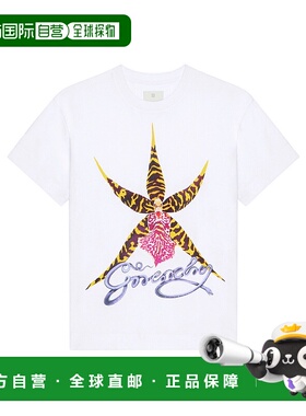 GIVENCHY 女士T恤 BW70C1P707100 AW2024 白色棉质大印花短袖T恤