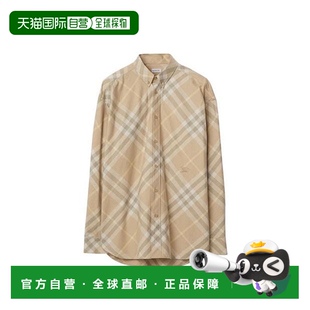 潮奢 亚麻布格纹衬衫 Burberry 男士 巴宝莉 1h可退