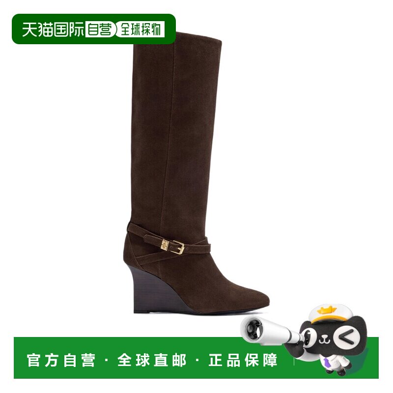GANNI 女士靴子 B1010087979 SS2026 棕色 坡跟短筒靴骑士靴