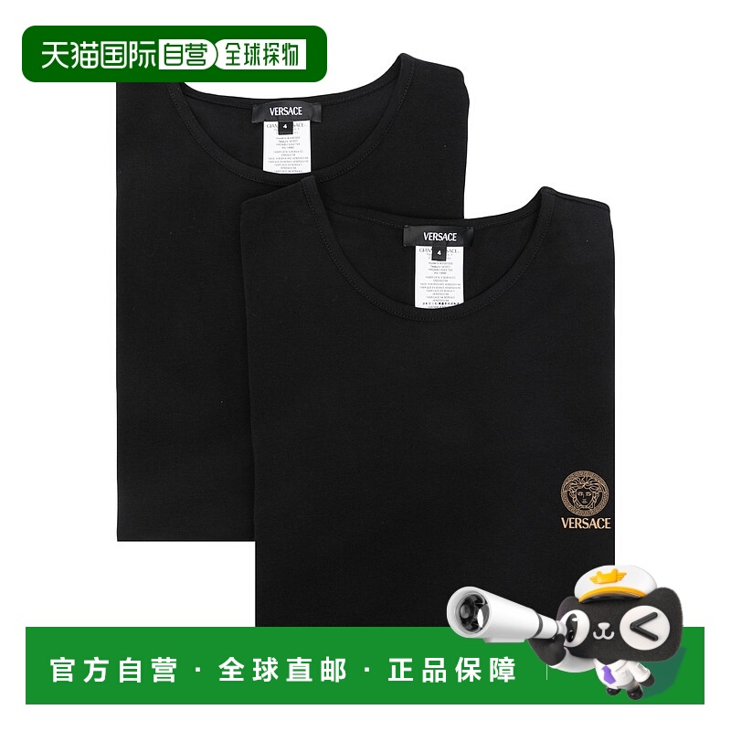 1h可退 VERSACE 男士T恤 AU101931A10011A1008 CO 黑色 Logo Orga