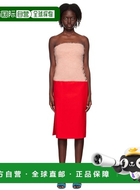 1h可退 潮奢 Rabanne 女士 粉色 & 红色拼接连衣裙 22ACRO490LA01